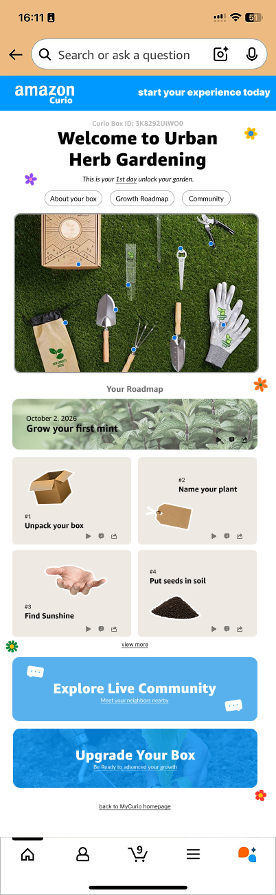 Amazon Curio hobby kit home page